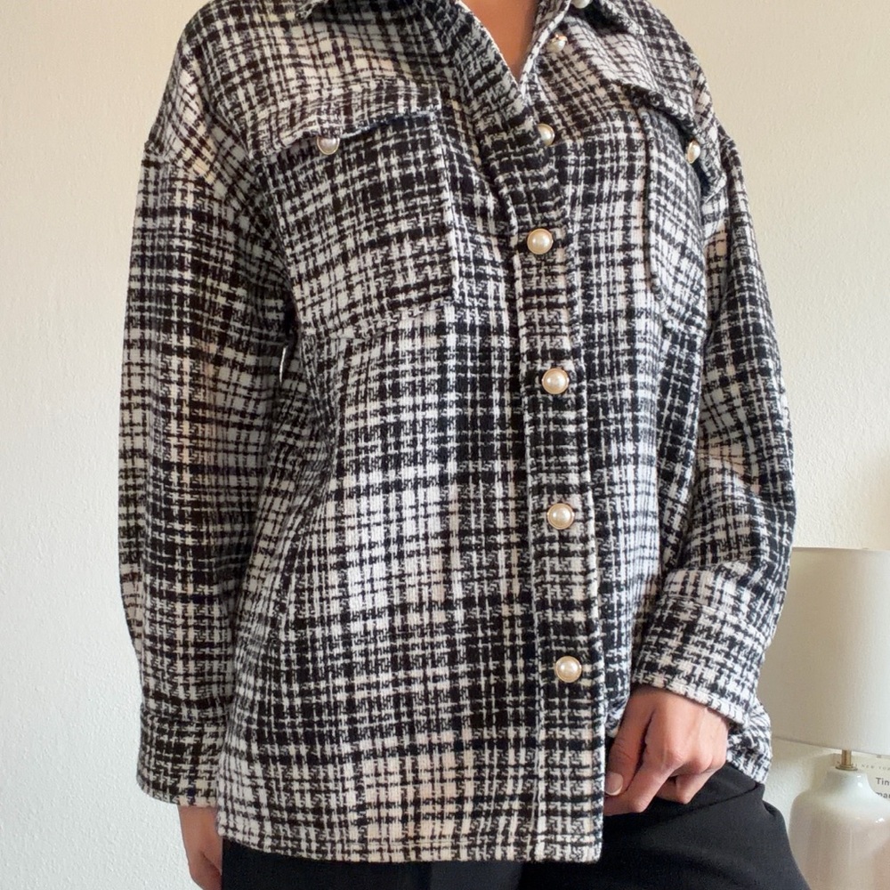 Monochrome Checkered Blazer